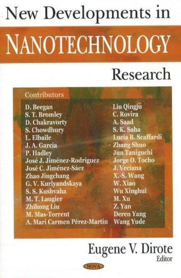 New Developments in Nanotechnology Research by Eugene V Dirote - Hardback