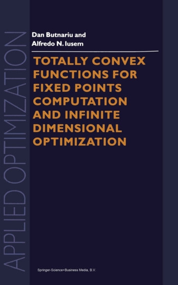 Totally Convex Functions for Fixed Points Computation and Infinite Dimensional Optimization : v. 40 by Dan Butnariu - Hardback
