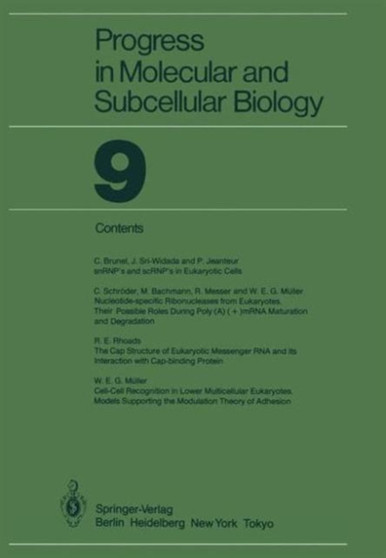 Progress in Molecular and Subcellular Biology : 9 by M. Bachmann - Paperback