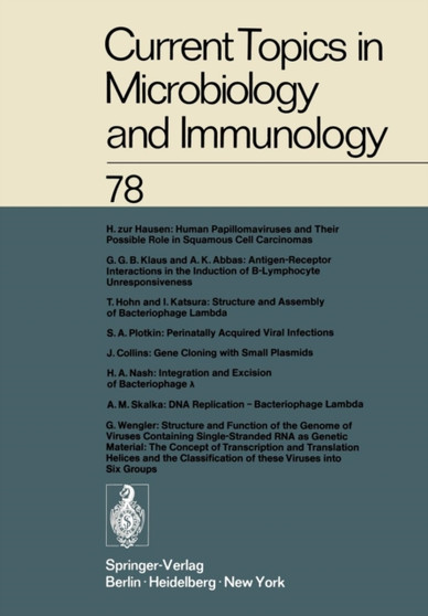 Current Topics in Microbiology and Immunology : 78 by W. Arber - Paperback