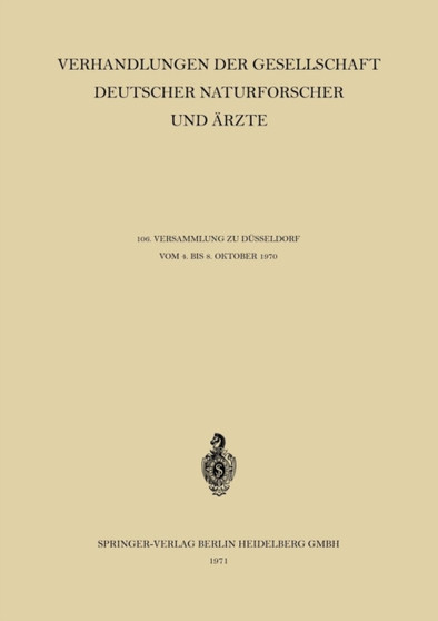 Verhandlungen der Gesellschaft Deutscher Naturforscher und AErzte : 106 by Gesellschaft Deutscher Naturforscher und AErzte - Paperback
