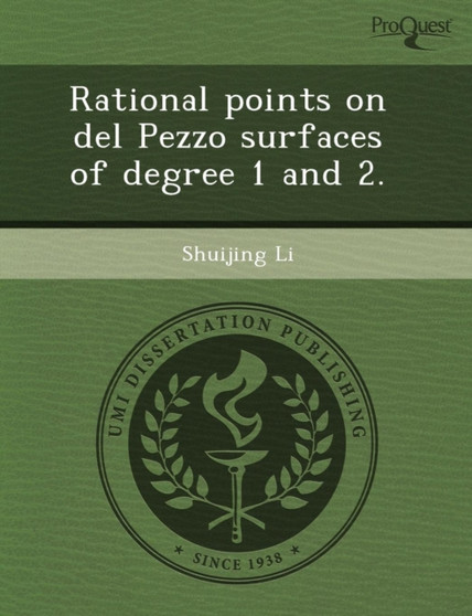 Rational Points on del Pezzo Surfaces of Degree 1 and 2 by Ji-Hyae Park - Paperback