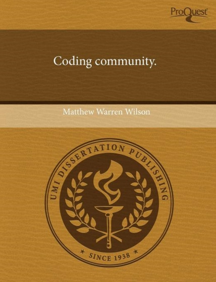 Coding Community by Matthew Warren Wilson - Paperback