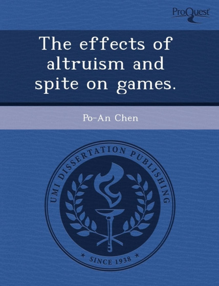 The Effects of Altruism and Spite on Games by Thalia Komninos - Paperback