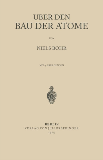 UEber den Bau der Atome by Niels Bohr - Paperback