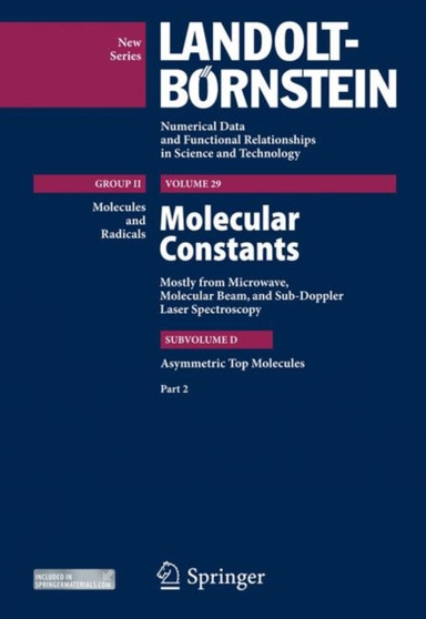 Asymmetric Top Molecules, Part 2 : 29D2 by Jean Demaison - Hardback