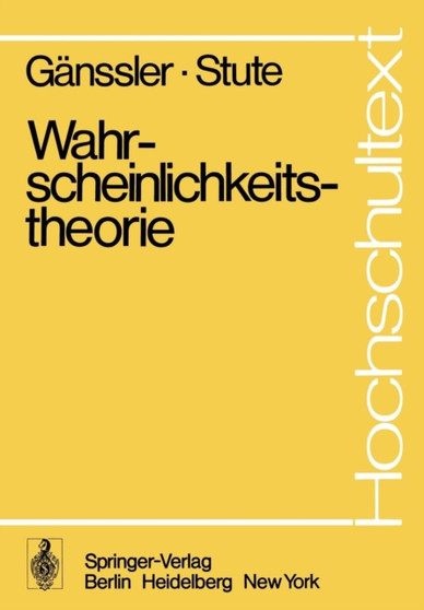 Wahrscheinlichkeitstheorie by Peter Ganssler - Paperback