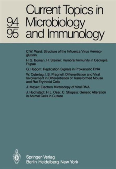 Current Topics in Microbiology and Immunology : 94/95 by W. Henle - Hardback