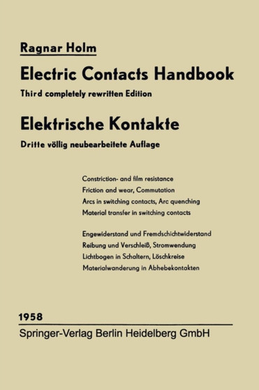 Elektrische Kontakte / Electric Contacts Handbook by Ragnar Holm - Paperback