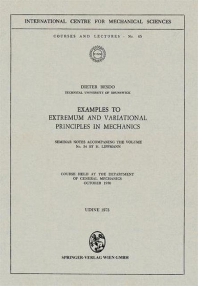 Examples to Extremum and Variational Principles in Mechanics : Seminar Notes Accompaning the Volume No. 54 by H. Lippmann : 65 by D. Besdo - Paperback