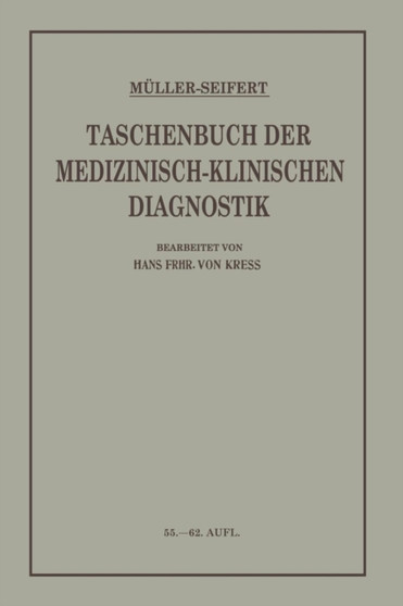 Taschenbuch der Medizinisch Klinischen Diagnostik by Friedrich von Muller - Paperback
