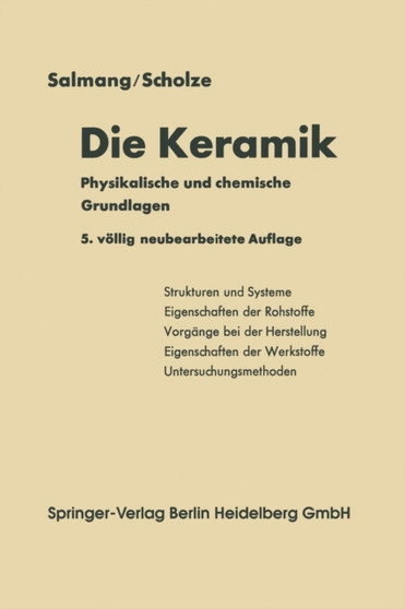Die physikalischen und chemischen Grundlagen der Keramik by Hermann Salmang - Paperback