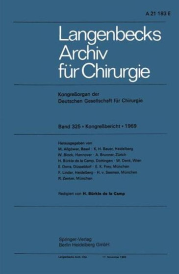 Langenbecks Archiv fur Chirurgie : Kongressorgan der Deutschen Gesellschaft fur Chirurgie by Deutsche Gesellschaft fur Chirurgie - Paperback