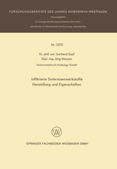 Infiltrierte Sintereisenwerkstoffe : Herstellung und Eigenschaften by Gerhard Zapf - Paperback