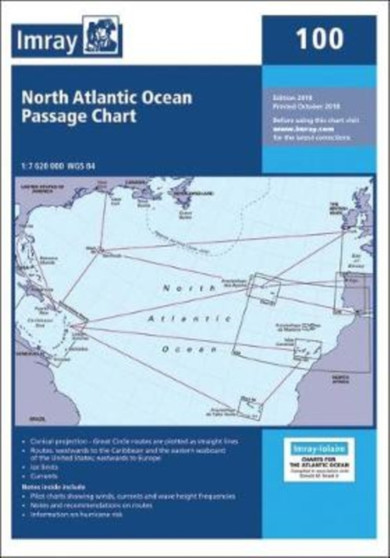 Imray Chart 100 : North Atlantic Ocean Passage Chart by Imray Imray - Paperback