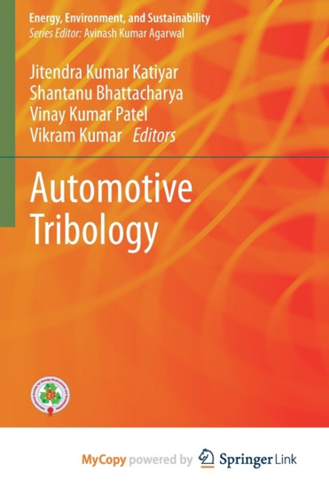Automotive Tribology by Katiyar Jitendra Kumar Katiyar - Paperback