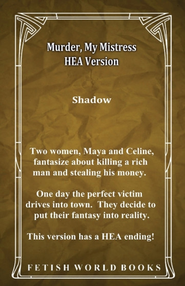Murder, My Mistress HEA Version by Shadow - Paperback