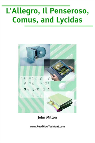 L'Allegro, Il Penseroso, Comus, and Lycidas by John Milton - Paperback