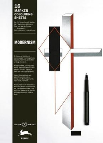 Modernism : Marker Colouring Sheets by Pepin Van Roojen - Hardback
