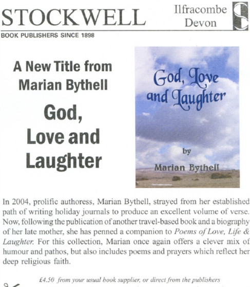 God, Love and Laughter by Marian Bythell - Paperback