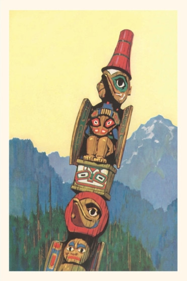 Vintage Journal Totem Pole and Mountains by Found Image Press - Paperback