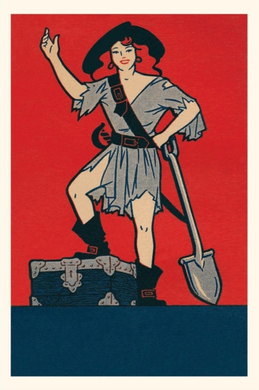 Vintage Journal Pirate Woman with Treasure and Shovel by Found Image Press - Paperback