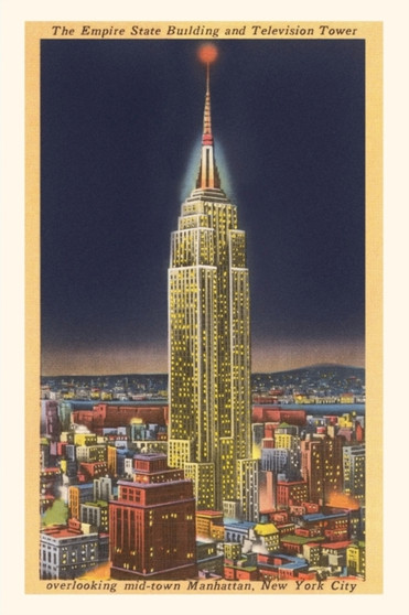 Vintage Journal Empire State Building at Night, New York City by Found Image Press - Paperback
