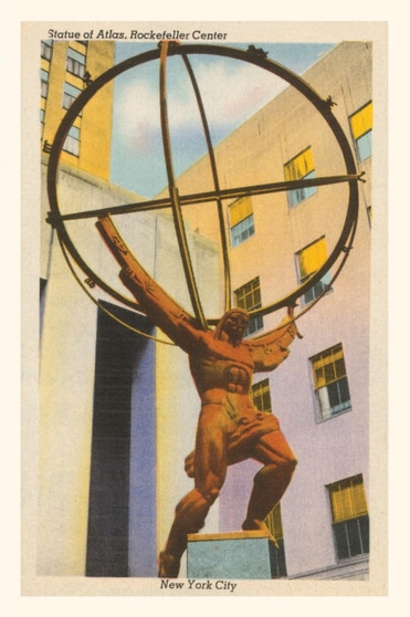 Vintage Journal Statue of Atlas, New York City by Found Image Press - Paperback