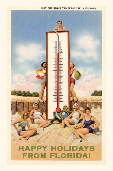 Vintage Journal Happy Holidays from Florida, Bathing Beauties with Thermometer by Found Image Press - Paperback