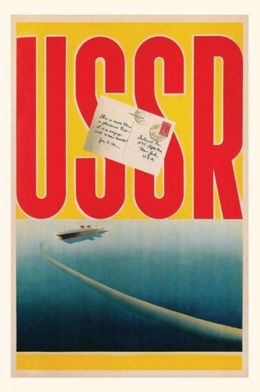 Vintage Journal USSR Poster with Ship and Letter by Found Image Press - Paperback