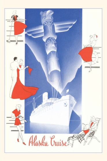 Vintage Journal Alaska Cruise Advertisement with Totem Pole by Found Image Press - Paperback