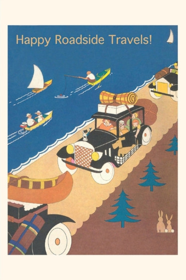 Vintage Journal Roadside Vacation Scene Travel Poster by Found Image Press - Paperback