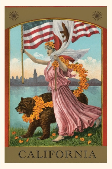 Vintage Journal California Belle with Bear by Found Image Press - Paperback