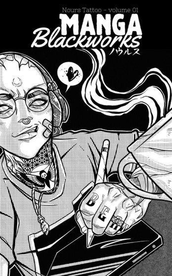 Nours Tattoo - Manga Blackworks tome 1 : anime manga tattoo design illustrations book by Nours Tattoo : 1