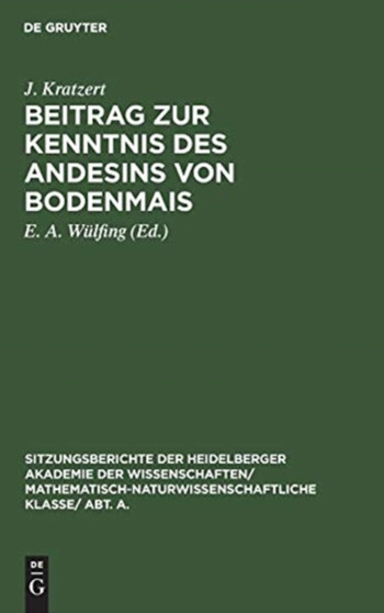 Beitrag Zur Kenntnis Des Andesins Von Bodenmais : 1923