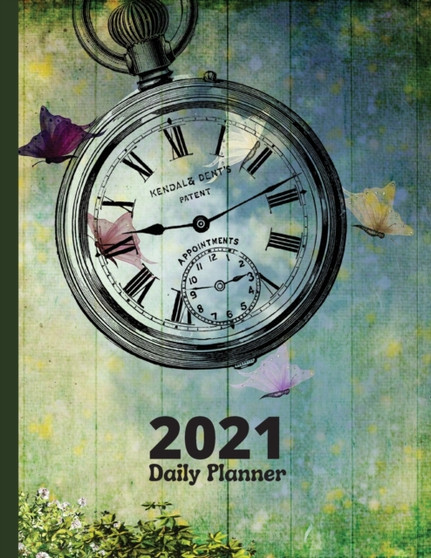Daily Planner 2021 - 365 Days One Page Per Day : Vintage Design 2021 Daily Planner 8.5 x 11 12 Month Daily Diary Planner - Page a Day Calendar 2021 Appointment Book 7.00 am to 10. am Hourly