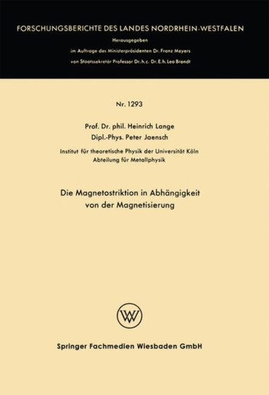 Die Magnetostriktion in Abhangigkeit von der Magnetisierung : 1293