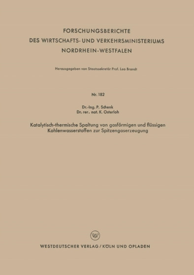 Katalytisch-thermische Spaltung von gasformigen und flussigen Kohlenwasserstoffen zur Spitzengaserzeugung : 182
