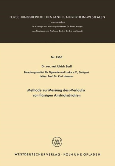 Methode zur Messung des "Verlaufs" von flussigen Anstrichschichten : 1565