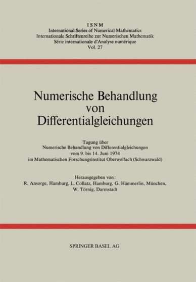 Numerische Behandlung von Differentialgleichungen : Tagung im Mathematischen Forschungsinstitut Oberwolfach vom 9. bis 14. Juni 1974 : 27