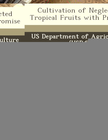 Cultivation of Neglected Tropical Fruits with Promise