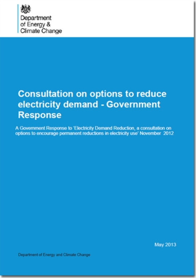 Consultation on options to reduce electricity demand : Government response : 8631
