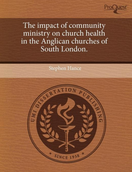 The Impact of Community Ministry on Church Health in the Anglican Churches of South London