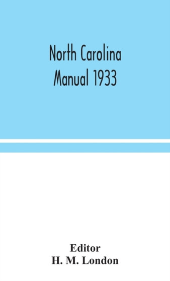 North Carolina manual 1933