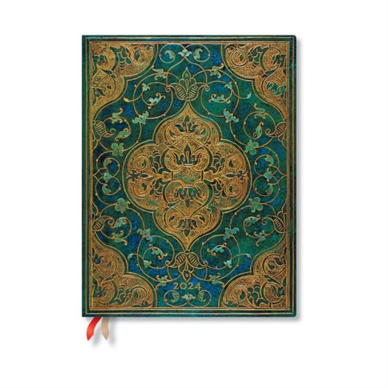 Turquoise Chronicles (Turquoise Chronicles) Ultra Verso 12-month Dayplanner 2024 by Paperblanks - Hardback