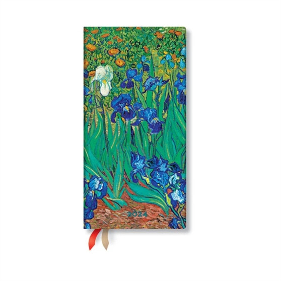 Van Gogh???s Irises (Van Gogh???s Irises) Slim 12-month Dayplanner 2024 by Paperblanks - Hardback