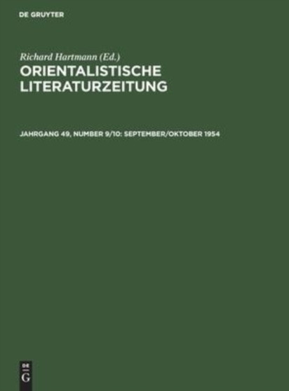 September/Oktober 1954 by No Contributor - Hardback