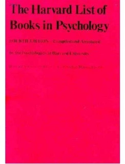 The Harvard List of Books in Psychology : Fourth Edition
