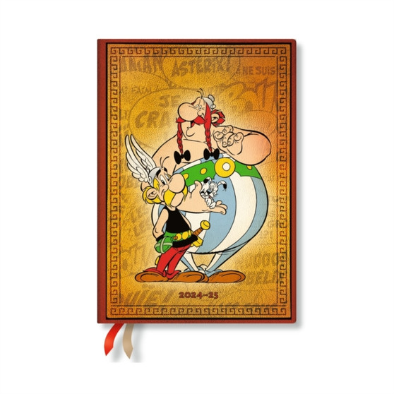 Asterix & Obelix (The Adventures of Asterix) Midi 18-month Horizontal Hardback Dayplanner 2025 (Elastic Band Closure) by Paperblanks - Hardback