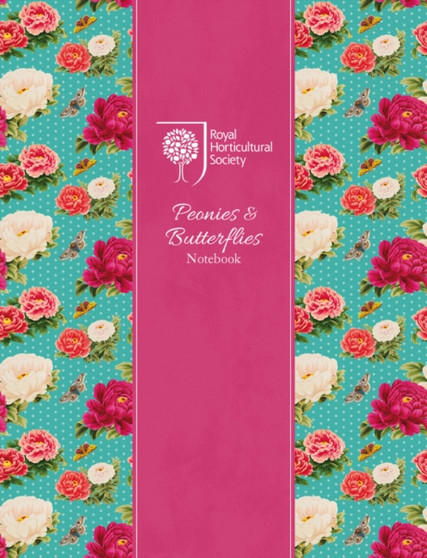 RHS Peonies and Butterflies Notebook (Silver) by The Royal Horticultural Society - Hardback